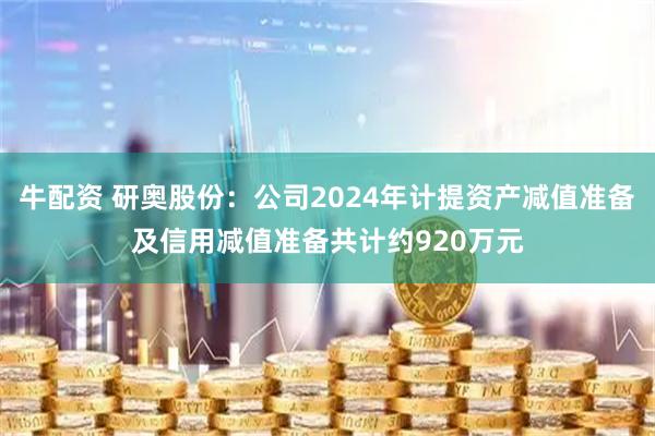 牛配资 研奥股份：公司2024年计提资产减值准备及信用减值准备共计约920万元