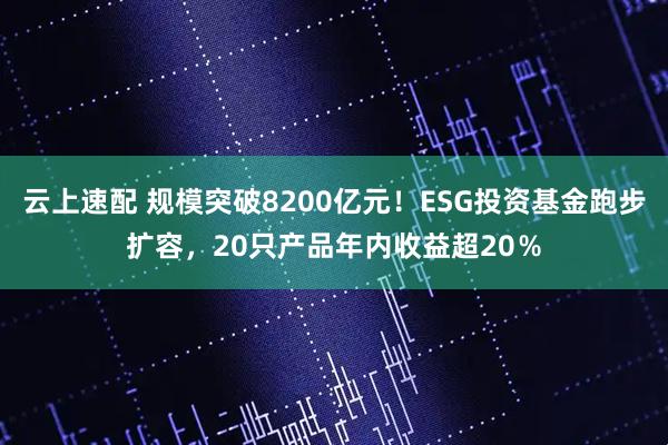 云上速配 规模突破8200亿元！ESG投资基金跑步扩容，20只产品年内收益超20％