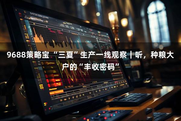 9688策略宝 “三夏”生产一线观察｜听，种粮大户的“丰收密码”